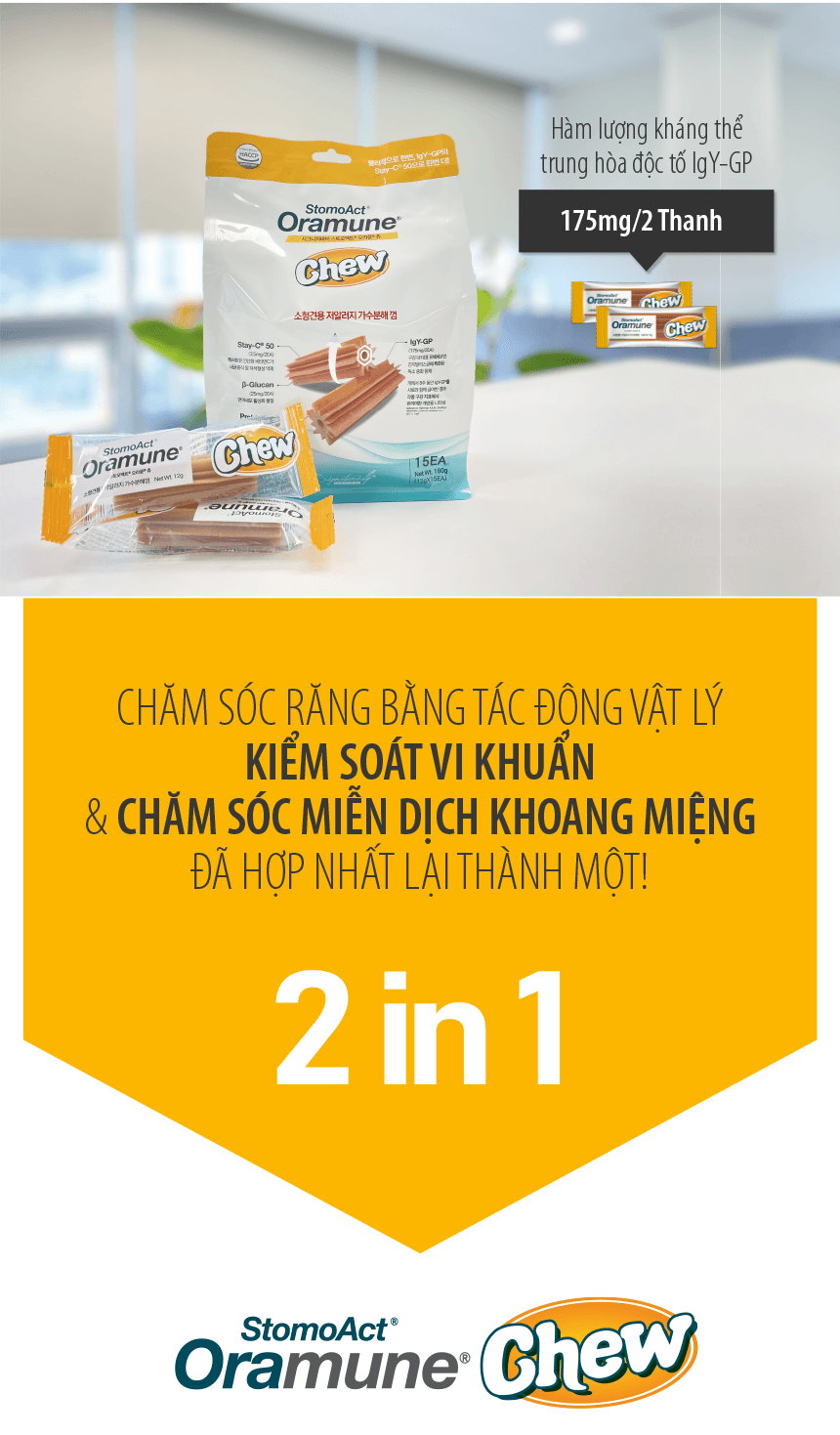 Thức ăn chăm sóc răng miệng chống dị ứng Oramune Chew dạng bánh thưởng cho chó lẻ thanh 12g - Image 5