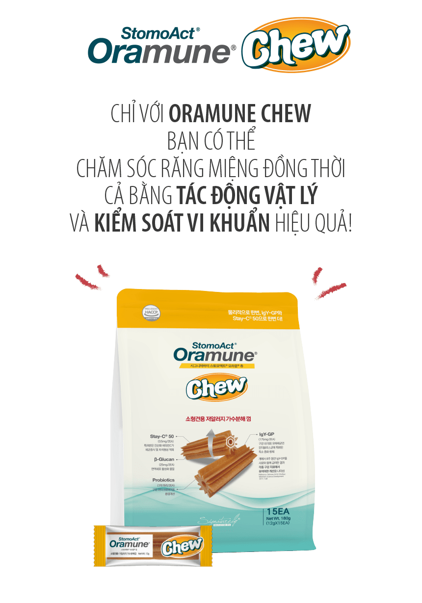 Thức ăn chăm sóc răng miệng chống dị ứng Oramune Chew dạng bánh thưởng cho chó lẻ thanh 12g - Image 6