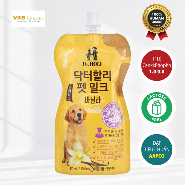 Sữa cho Chó Dr.Holi Pet Milk vị Vanilla 200ml