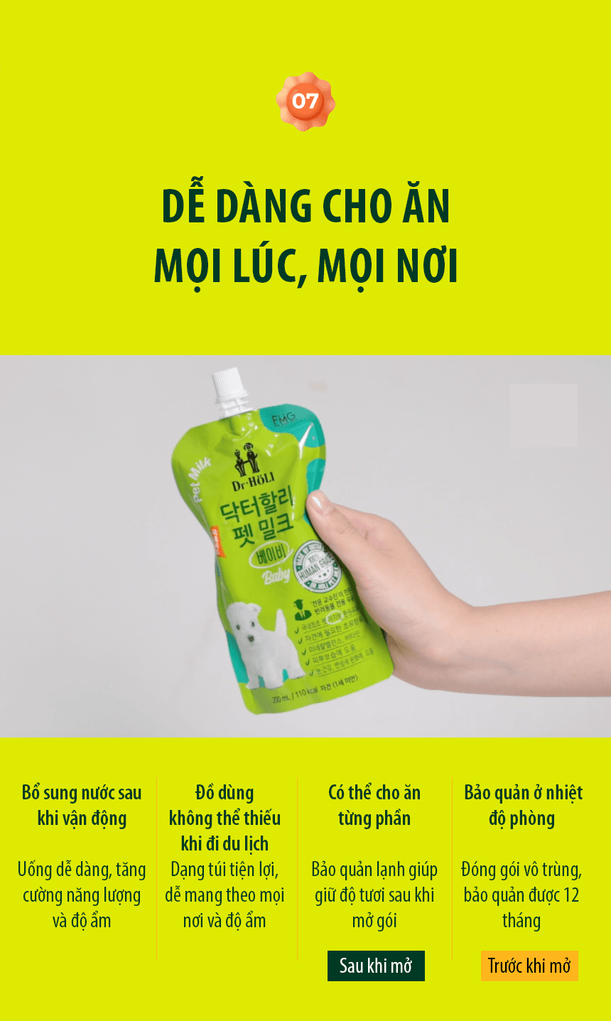 Sữa cho Chó con Dr.Holi Pet Milk Baby 200ml - Image 3