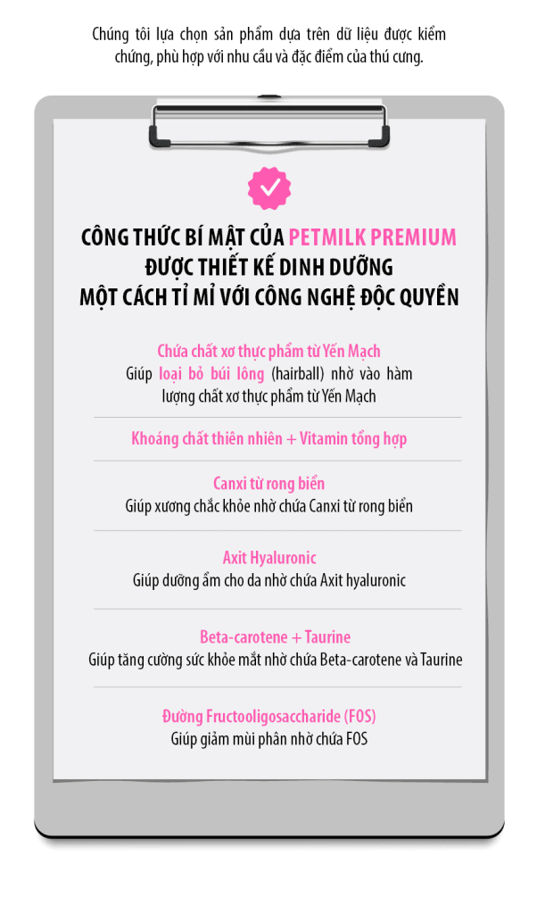 tiêu chuẩn chất lượng sữa cho mèo