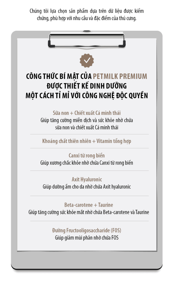 tiêu chuẩn chất lượng sữa cho mèo con