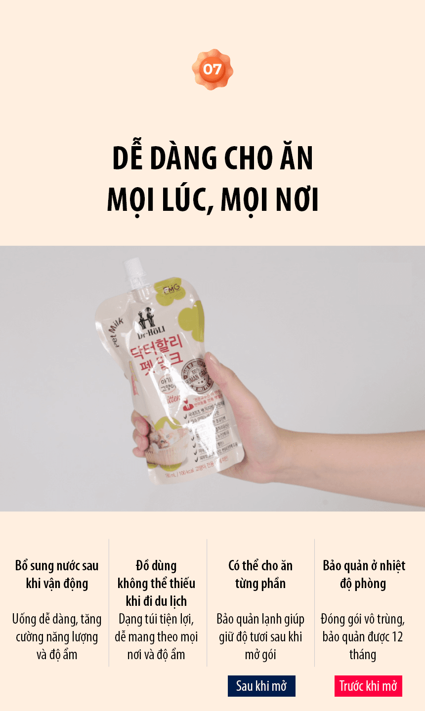 Sữa cho Mèo con Dr. Holi Pet Kitten Milk 180ml - Image 3