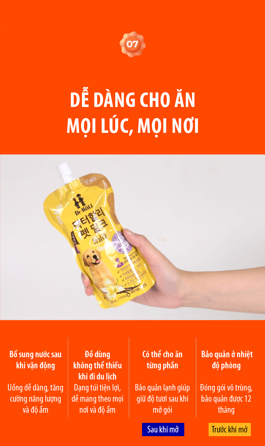 Sữa cho Chó Dr.Holi Pet Milk vị Vanilla 200ml - Image 3