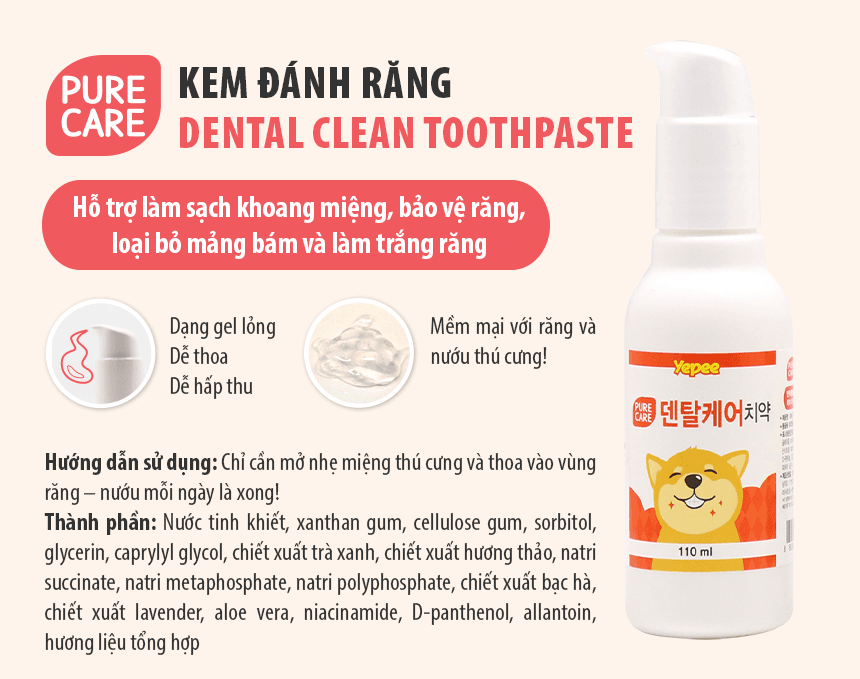Kem đánh răng chó mèo dạng GEL Yepee 110ml - Image 8
