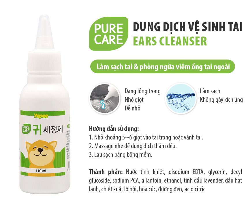 Dung dịch vệ sinh tai chó mèo Yepee 110ml - Image 8