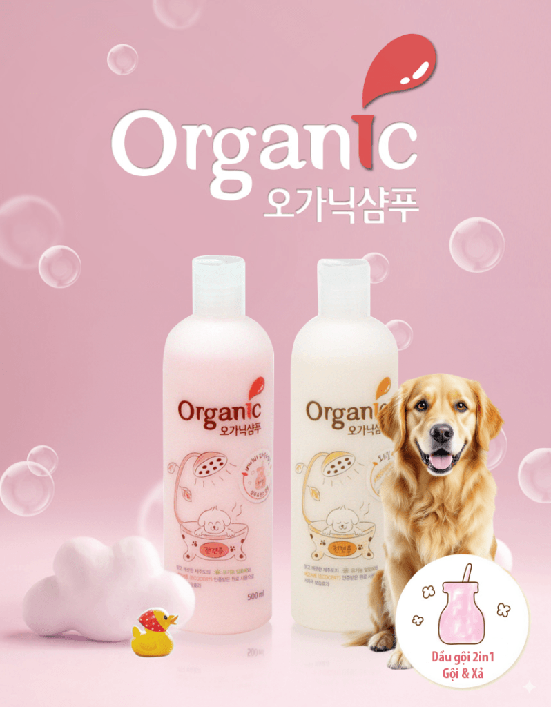 sữa tắm cho chó kèm xả hương yến mạch Organic