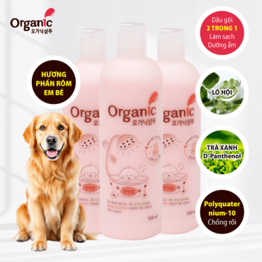 sữa tắm cho chó kèm xả hương phấn rôm Organic