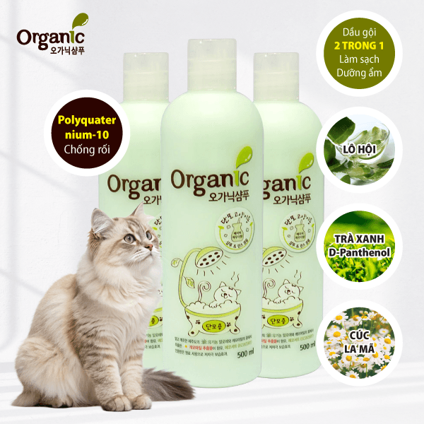 sữa tắm cho mèo kèm xả organic