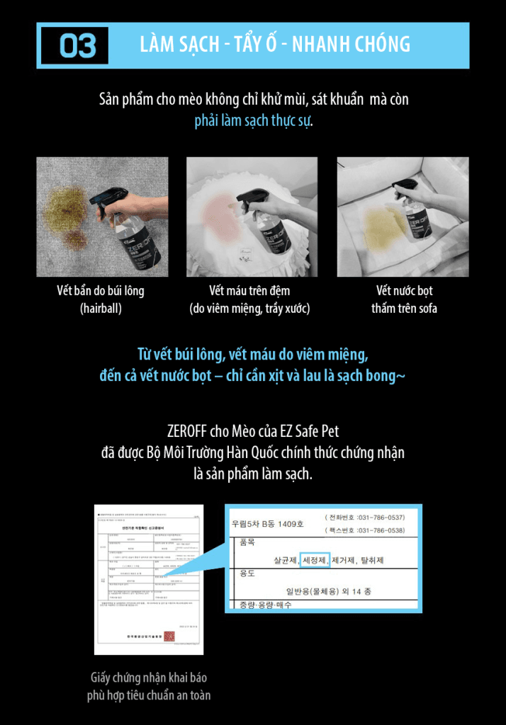 EZ SAFE PET làm sạch tức thì