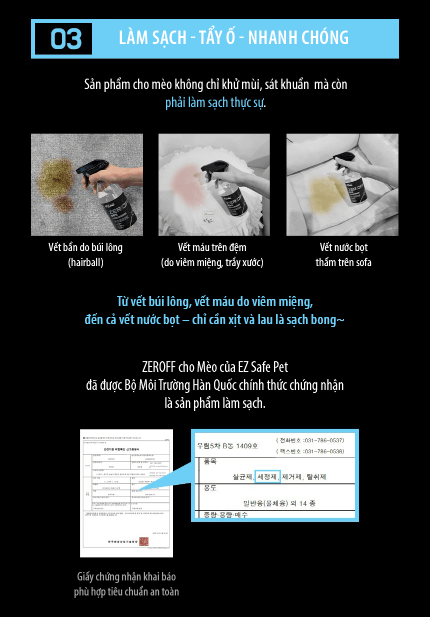 EZ SAFE PET làm sạch tức thì