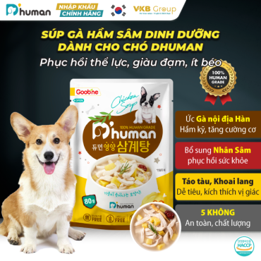 Súp gà hầm sâm bồi bổ thể lực cho Chó Dhuman 80g