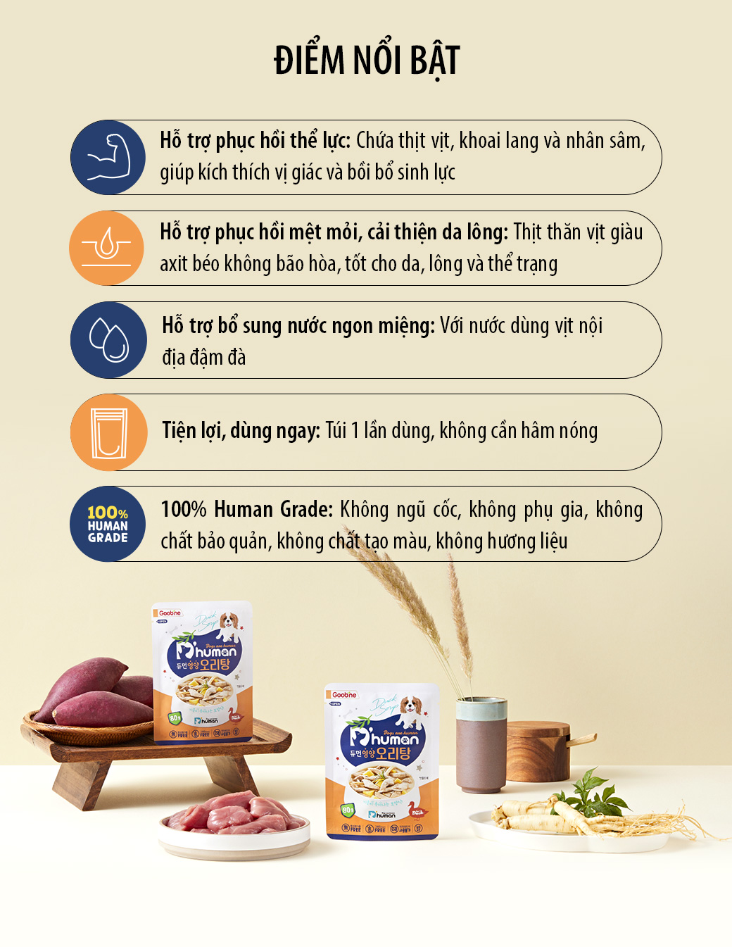 điểm nổi bật của sản phẩm súp vịt dhuman